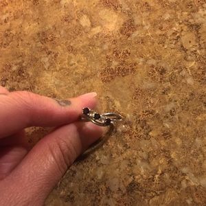 Blue and white sapphire ring